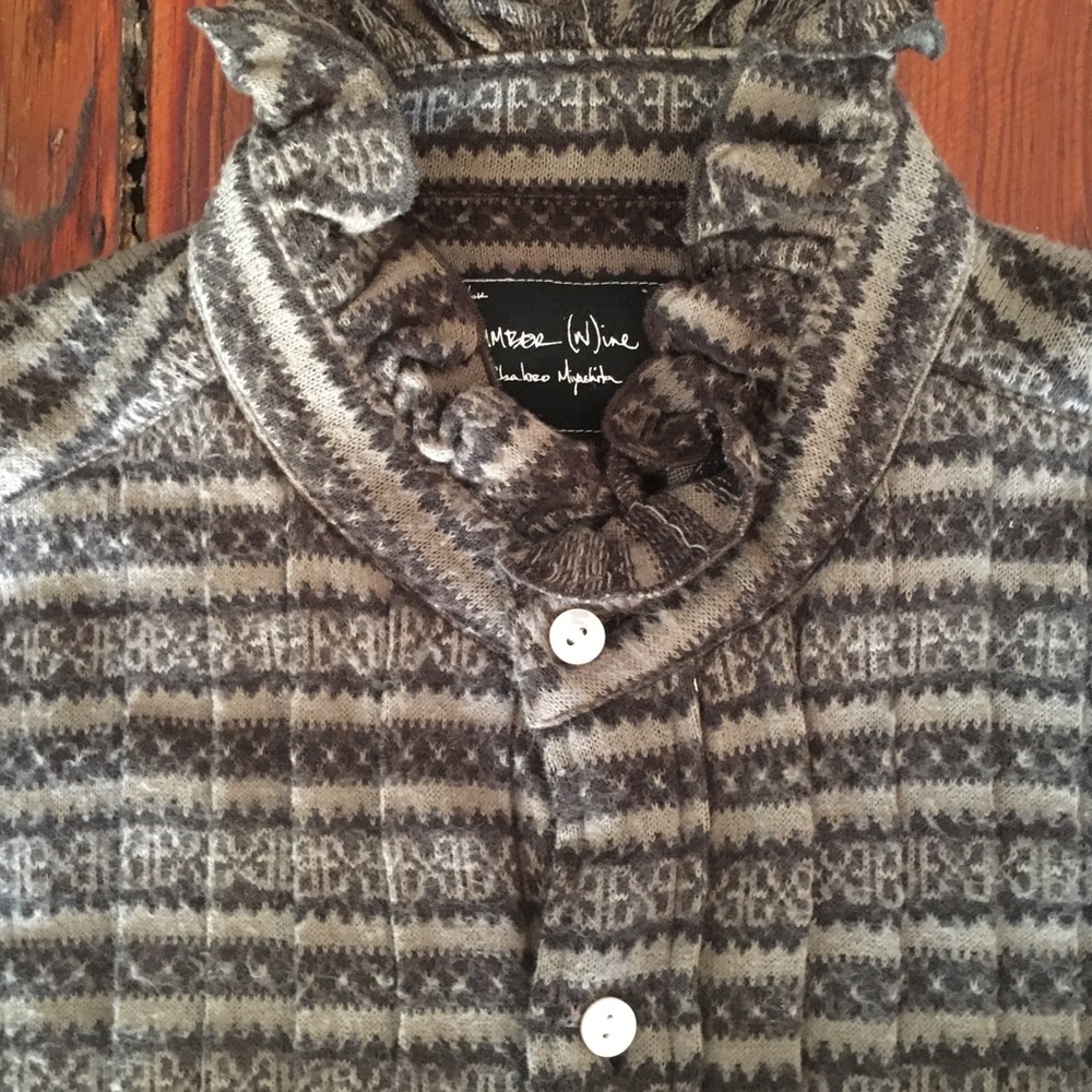 Number (N)ine Mens Wool Tuxedo Shirt - Picture 7 of 8
